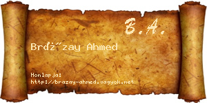 Brázay Ahmed névjegykártya